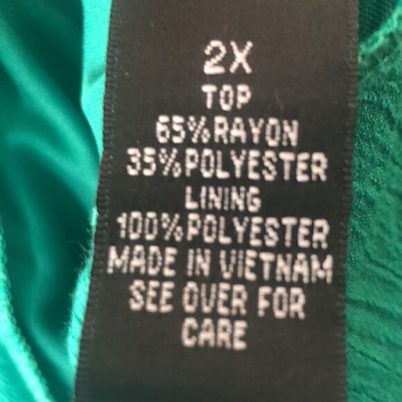 2X GREEN BOHO FLOWY Crochet top 2 layer top, Sleeveless Excellent Condition - Picture 6 of 11